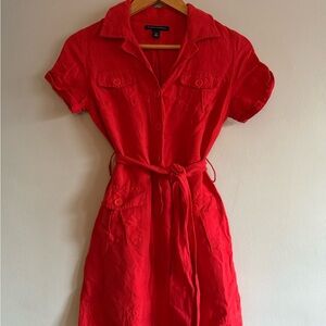 Banana Republic Petite Vibrant Red Mini Dress